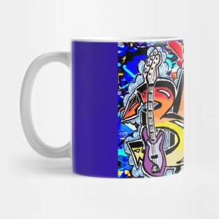 bass Art Graffiti Sticker Retro Pop Vintage Rainbow by LEG Mug